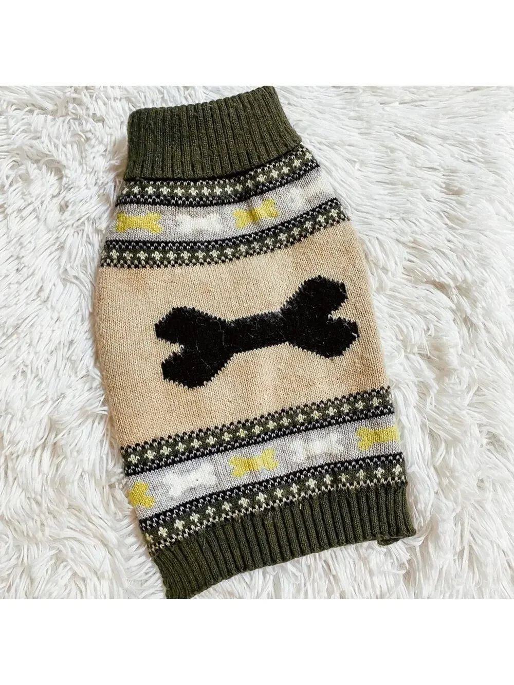 WAG-A-Tude • Dog Bone Print Knit Winter Sweater Costume